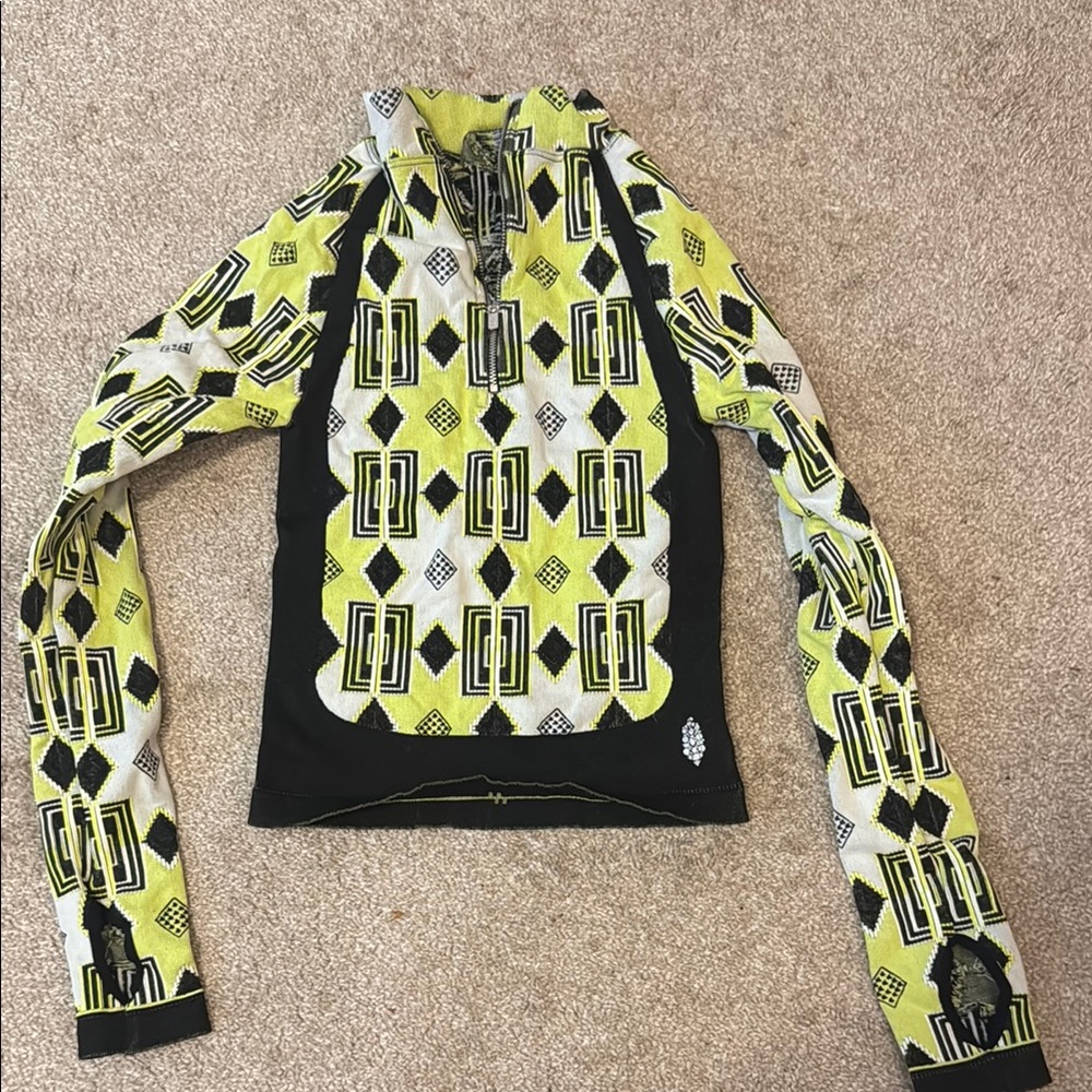 Free people movement Geometric Patterned Long Sleeve Top